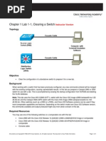 CCNPv6 SWITCH Lab1-1 Clearing Switches Instructor