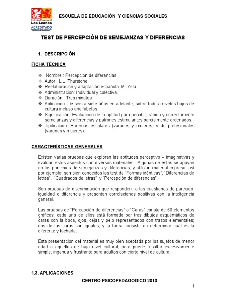 Test de caras descargar gratis pdf science ciencia general 