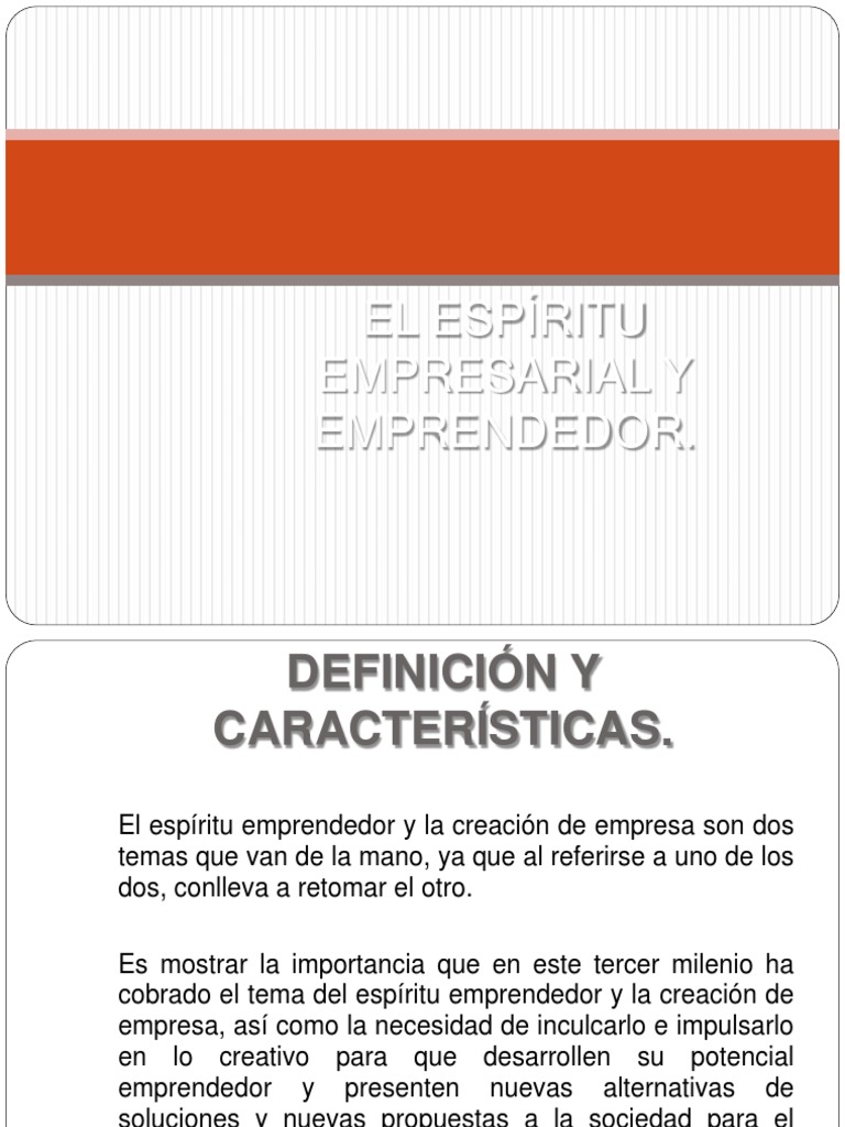 El Espíritu Empresarial y Emprendedor | PDF