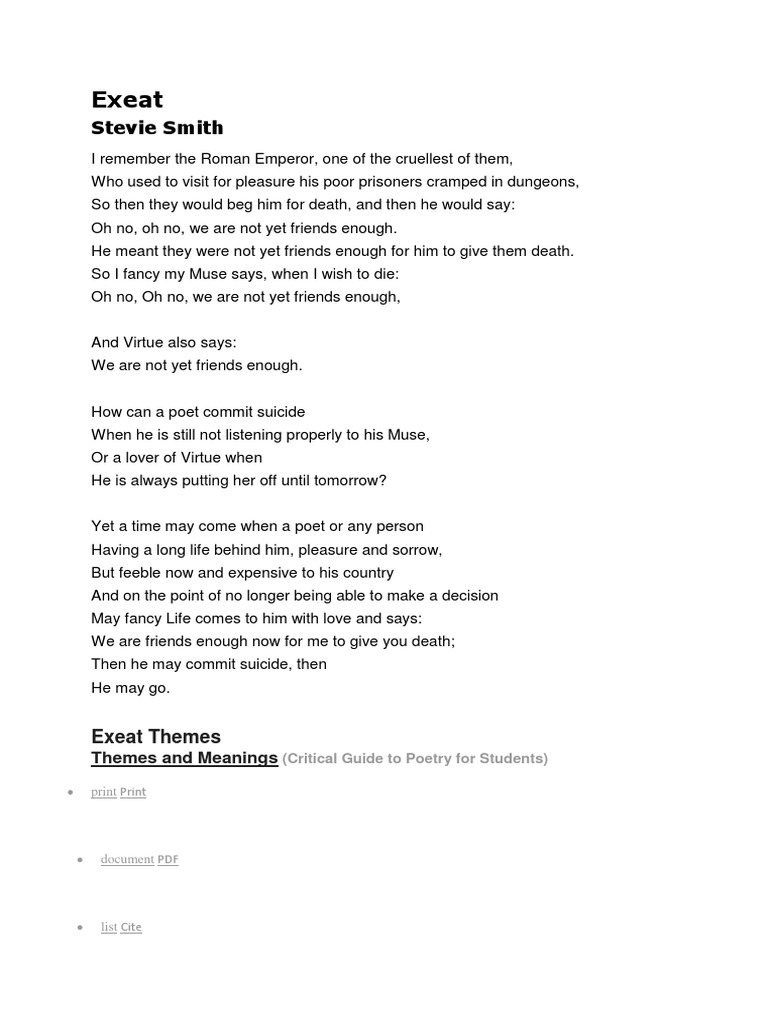 Exeat | PDF | Poetry