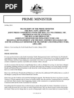 Prime Minister: Subjects: Fast-Tracking The North-South Road Corridor Budget 2014