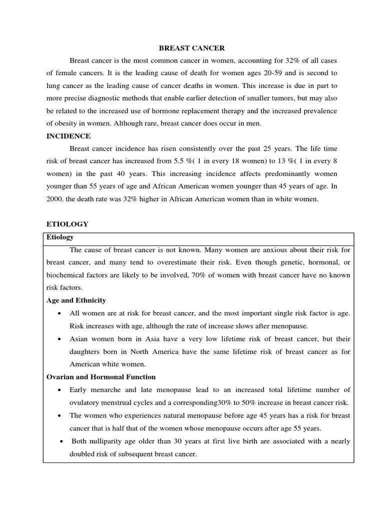 Breast Cancer | PDF | Biopsy | Breast Cancer