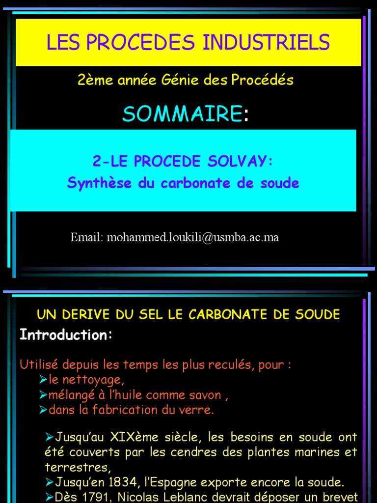 Procédés Solvay et Leblanc de Soude | PDF