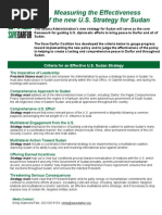 Criteria for Effective Sudan Strategy