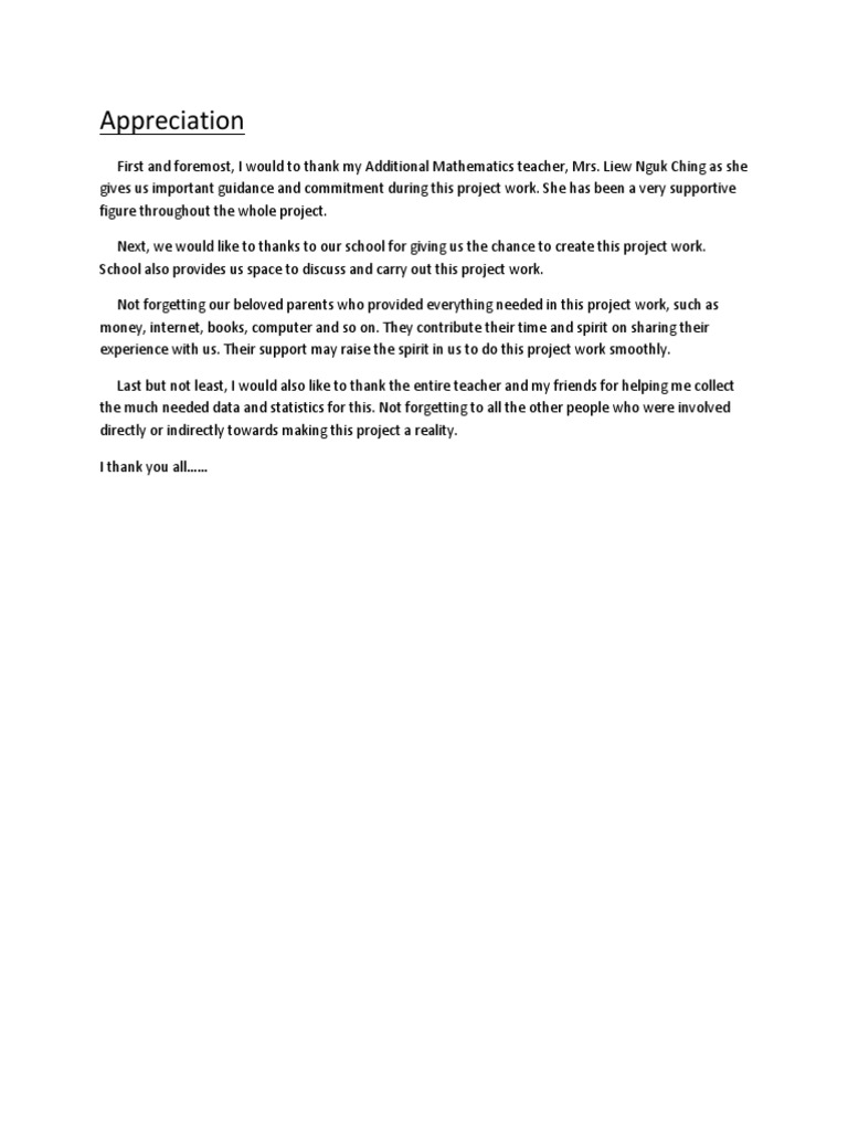 Appreciation | PDF