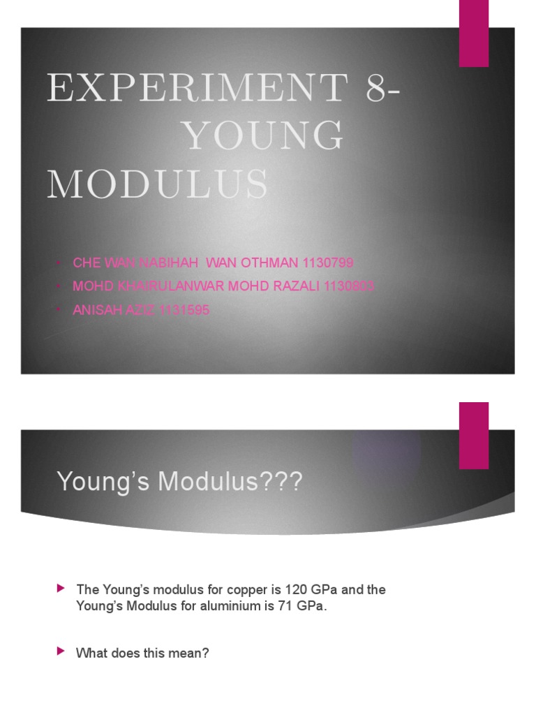 YOUNG MODULUS Physics PDF Young's Modulus Stiffness