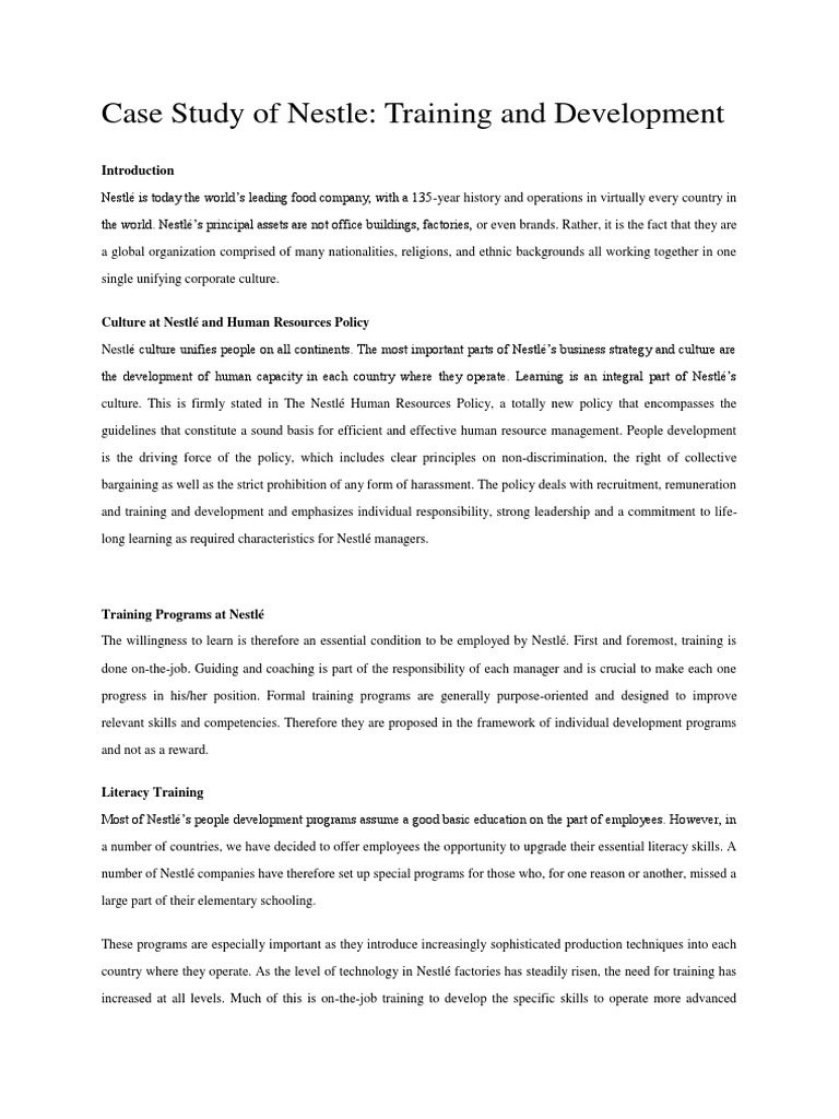 😎 Training and development in nestle. Training and Development in