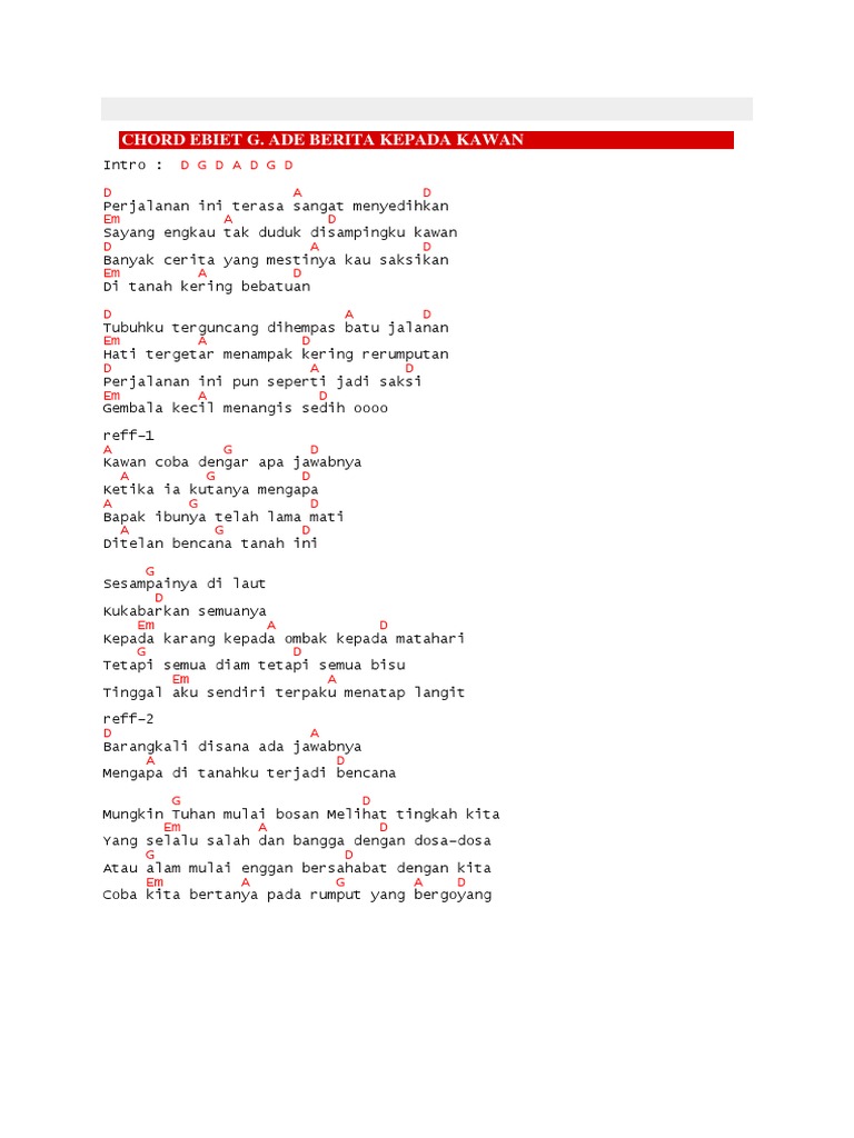 Chord Ebiet G Pdf