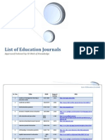 ListofEducationJournals Web of Knowledge
