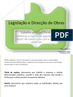 Legislação e Direcção de Obras Trabalho 2