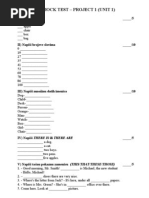 Mock Test - Project 1 (Unit 1) : I) Napiši A Ili AN - /5