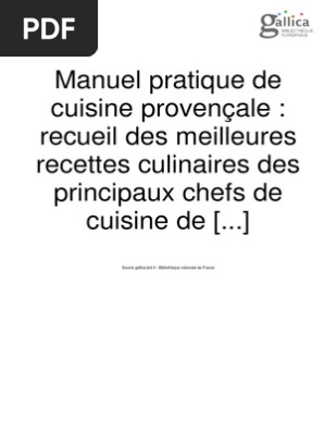 Manuel Pratique De Cuisine Provencale 1920 Sauce Soupe