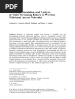 Modeling, Simulation and Analysis of Video Streaming Errors in Wireless Wideband Access Networks