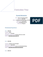 Curriculum Vitae: Personal Information