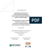 LES ENJEUX DE LA MISE EN PLACE D’UNE PLATEFORME COLLABORATIVE POUR LA FONCTION JURIDIQUE D’ENTREPRISE  : ETUDE DU CAS DE BNP PARIBAS. Dans quelle mesure pourrait-on implanter une plateforme collaborative pour aider le knowledge management au sein de la fonction juridique d'entreprise?