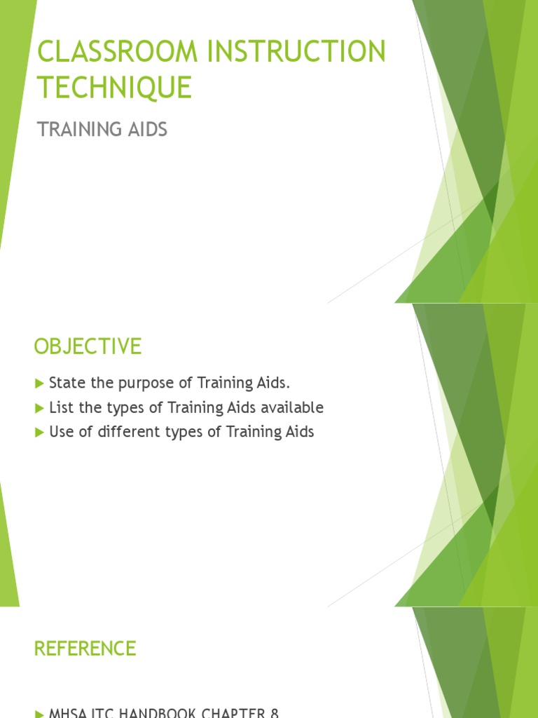 Classroom Instruction Technique: Training Aids | PDF | Learning ...