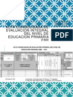 Acta Consolidada de Evaluacion Integral Primaria 6to