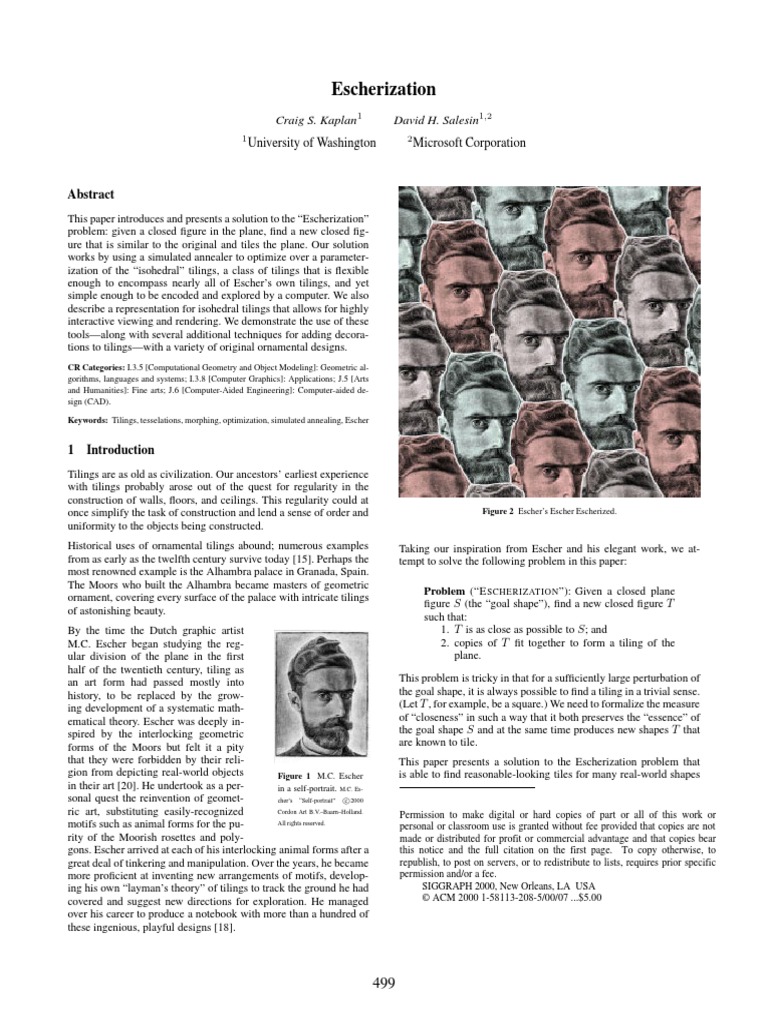 Escherization: University of Washington Microsoft Corporation | PDF ...