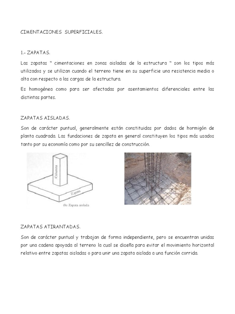 Tipos de Cimentaciones Superficiales | PDF | Fundación (Ingeniería ...
