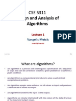 Design and Analysis of Algorithms: Vangelis Metsis