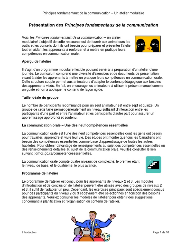 Atelier sur les principes de communication | PDF | la communication ...