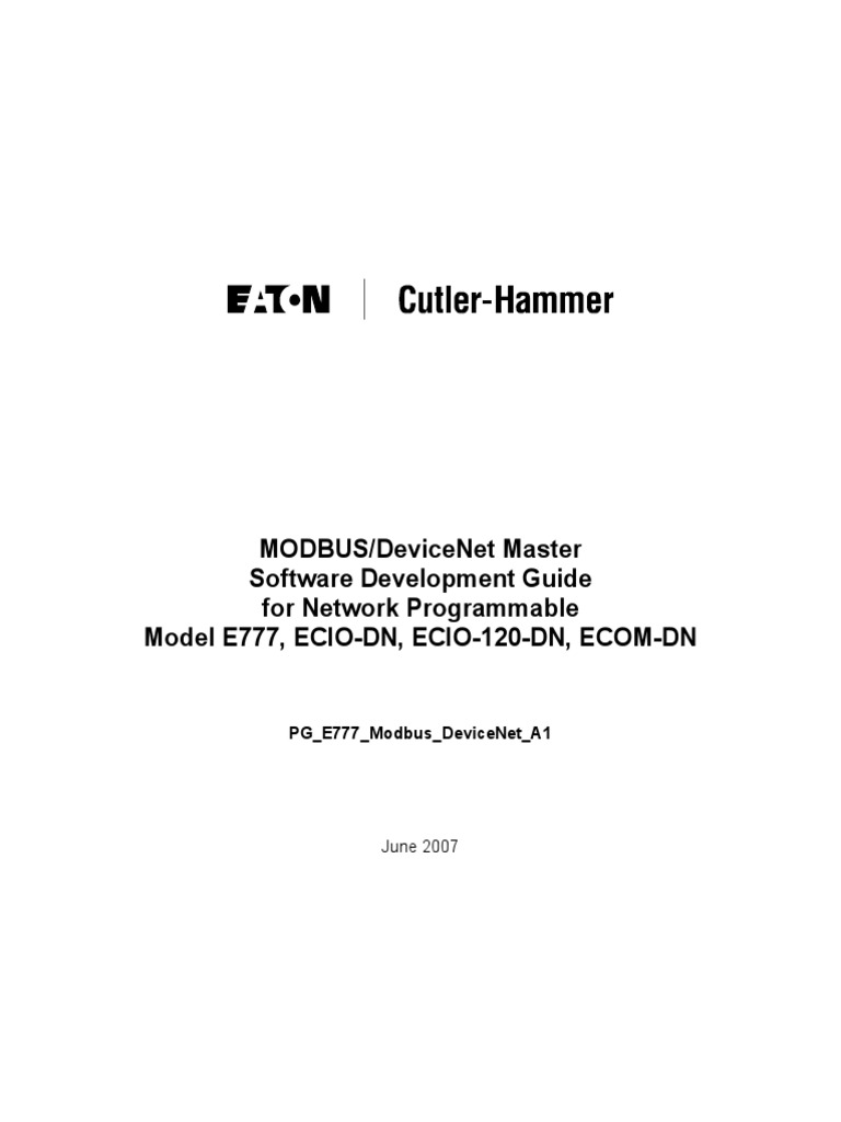 Modbus/Devicenet Master Software Development Guide For Network ...