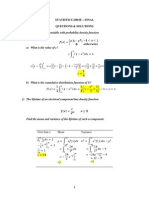 Statistics 2D03E - Final Questions & Solutions