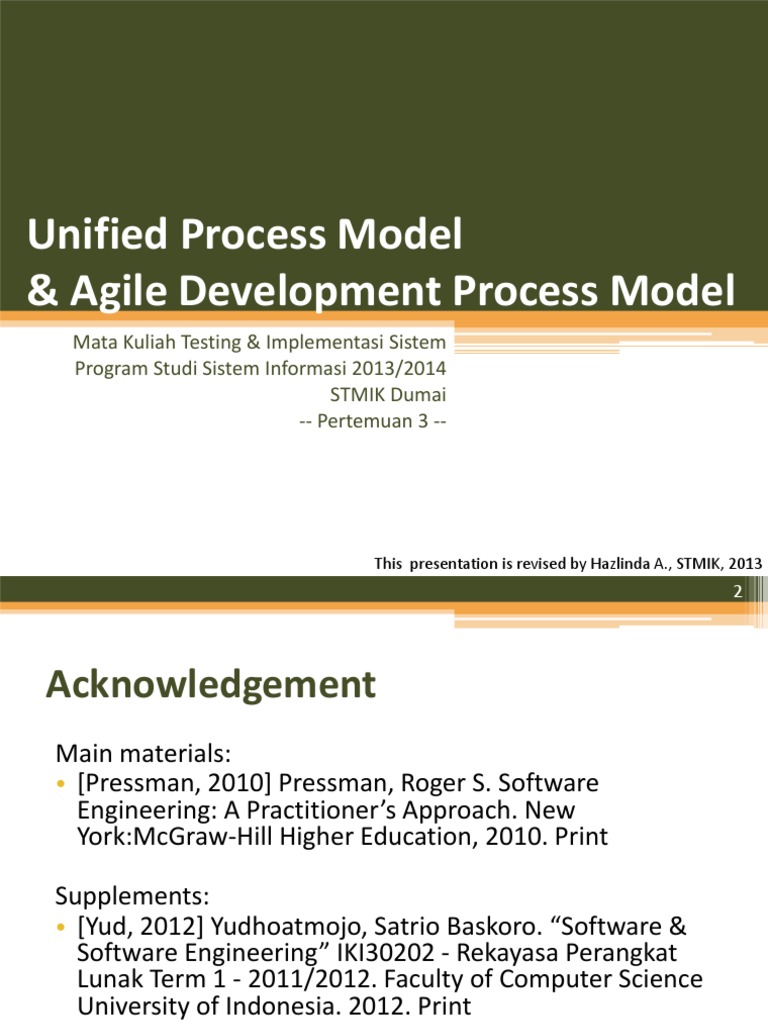 Unified Process Model and Agile Development | PDF | Bisnis | Komputer