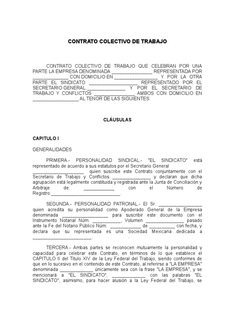 Ejemplo De Contrato Colectivo Contrato Colectivo De T vrogue.co