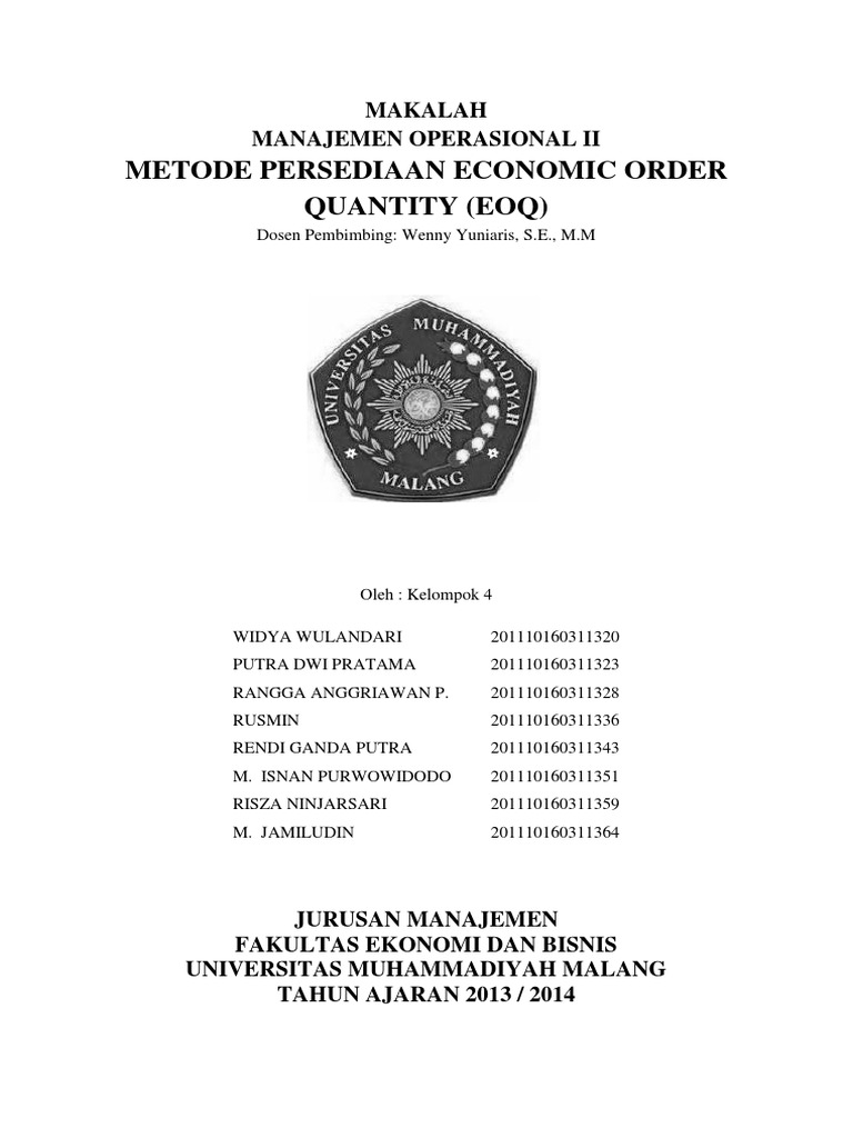 Metode Persediaan Eoq