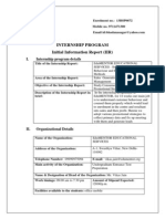 Internship Program Initial Information Report (IIR)