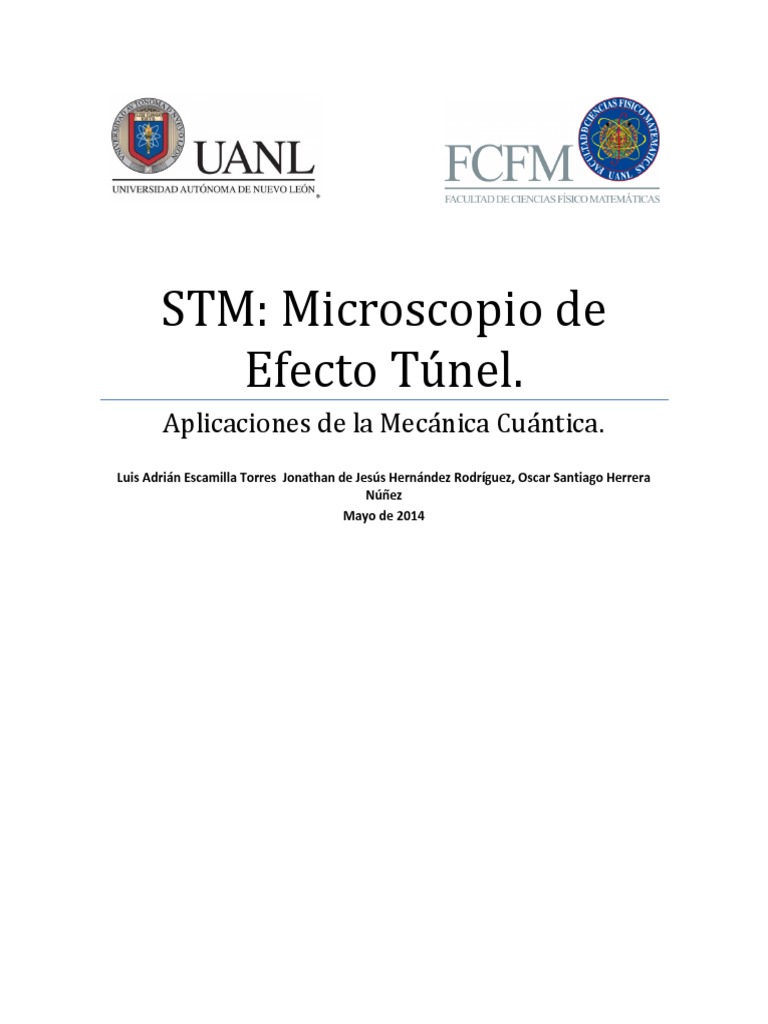 STM: Microscopio de Efecto Túnel.: Aplicaciones de La Mecánica Cuántica ...