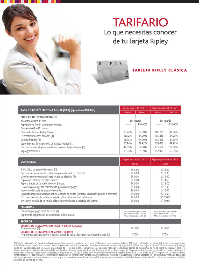 Tarifario Ripley Clasica