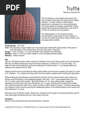 Knitting (hat pattern)