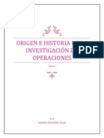Origen e Historia de La Investigación de Operaciones