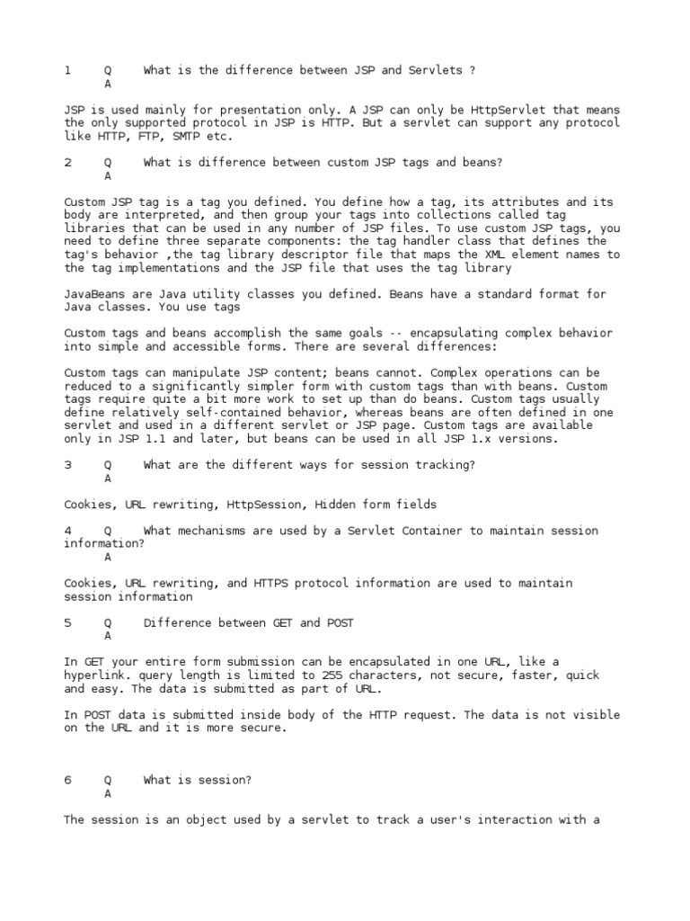 What Is The Difference Between JSP and Servlets ? | PDF | Java Platform ...