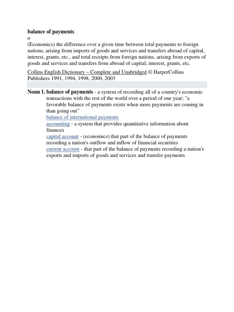 Capital Account in Balance of Payments | PDF