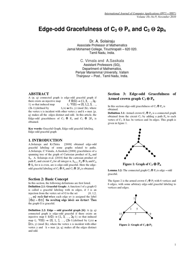 Edge Odd Gracefulness Of C P And C 2p Vertex Graph Theory Discrete Mathematics