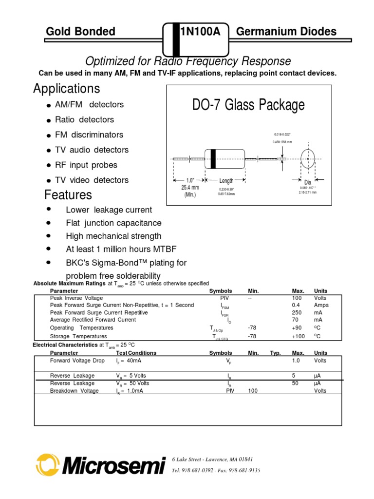 DO-7 Diode Specifications and Applications | PDF