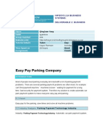 Easy Pay Parking Company: Infosys.110 Business Systems: Deliverable 2: Business SECTION 2014