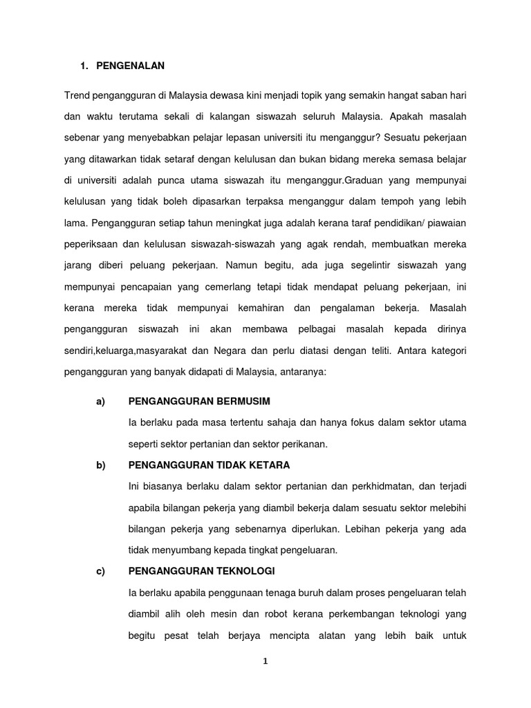 Makro Ekonomi Pengangguran Siswazah Pdf