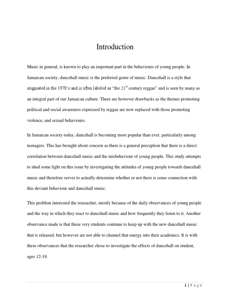 essay on dancehall music