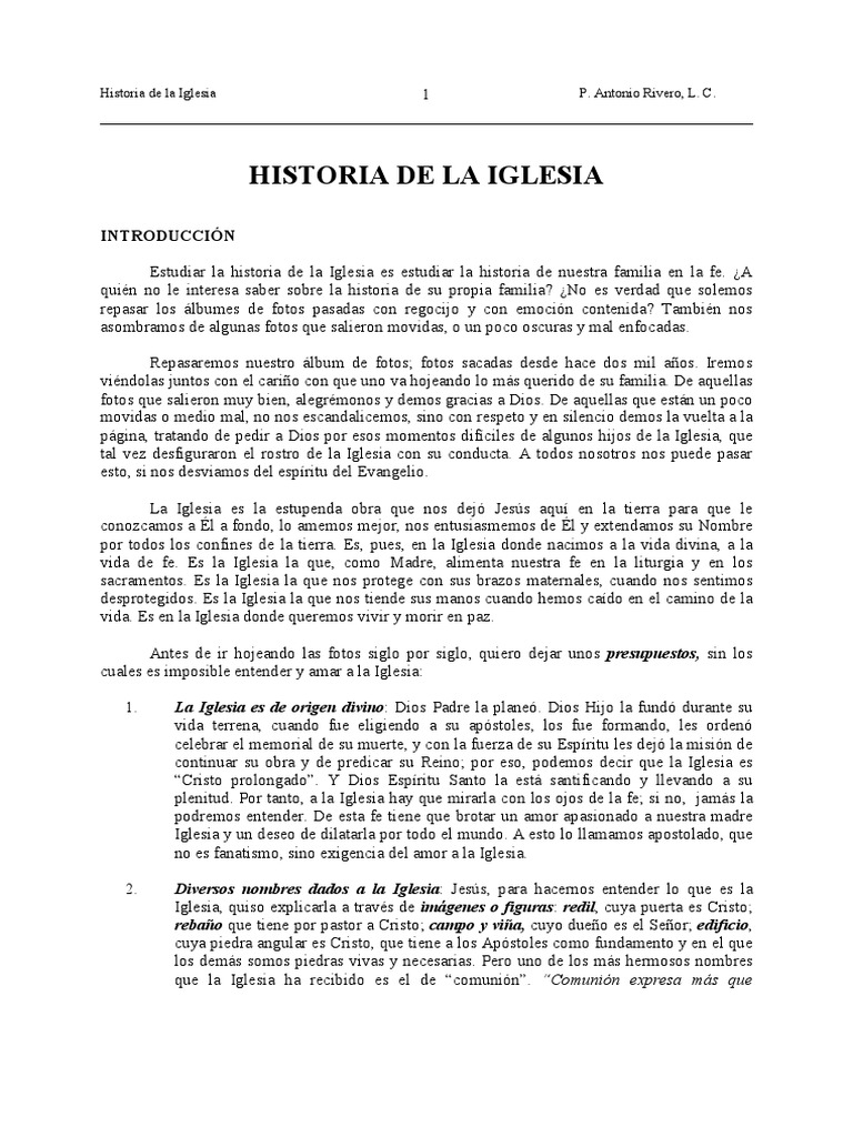 Libro Historia de La Iglesia | PDF | Cristianismo primitivo | Jesús