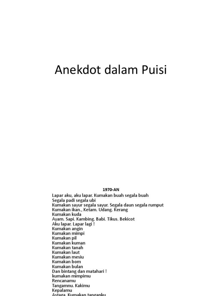 Teks Anekdot Dalam Bentuk Puisi Belajar