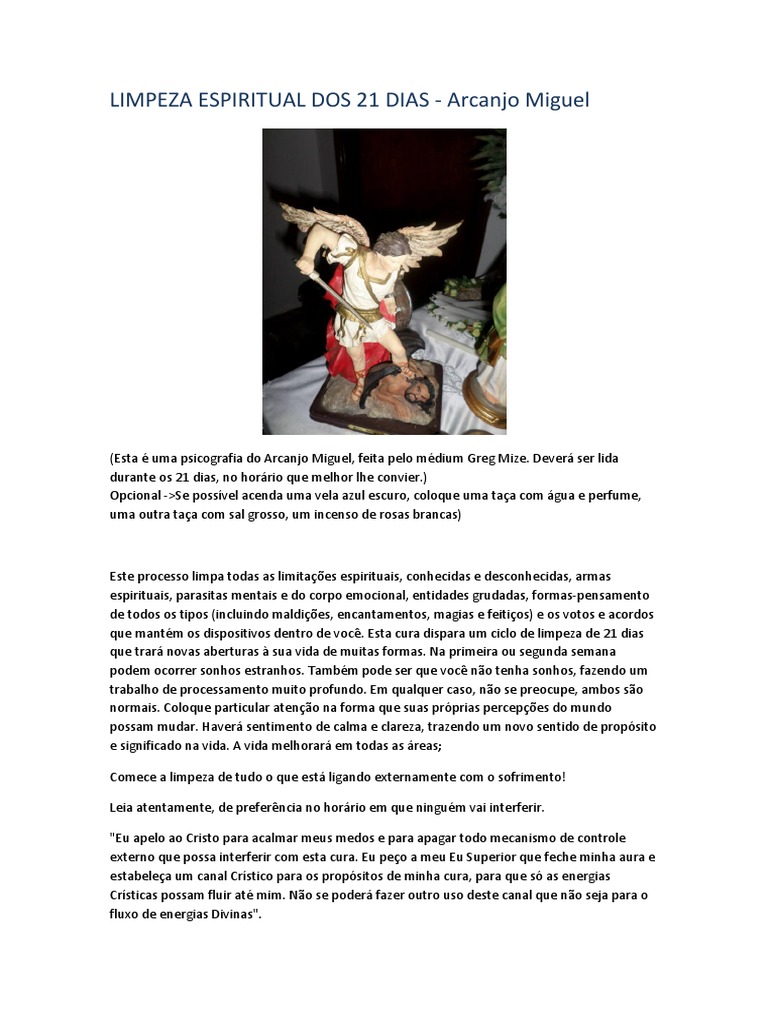 Limpeza Espiritual Dos 21 Dias | PDF | Espírito | Deus