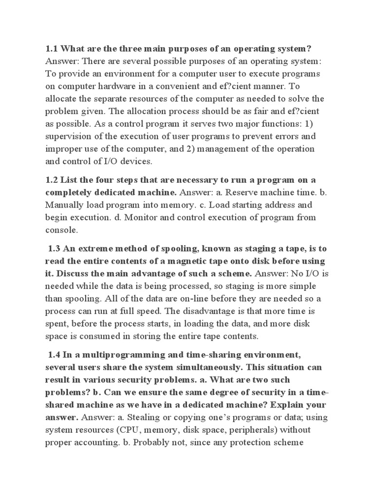 What Are the Three Main Purposes of an Operating Process