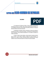 Determinación de los tipos de flujo laminar, transitorio y turbulento mediante el experimento de Reynolds