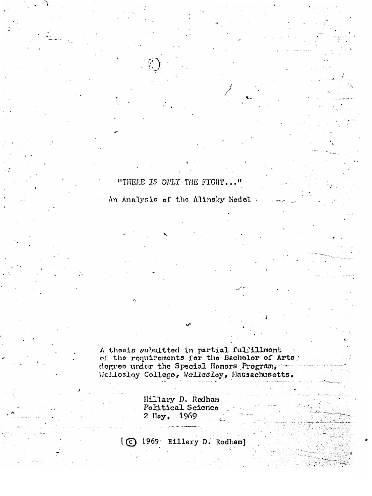 Hillary clinton s thesis on saul alinsky pdf presidency of the