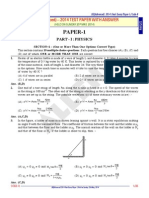 JEE Advanced 2014 Paper I PHYSICS Paper Answer Solutions