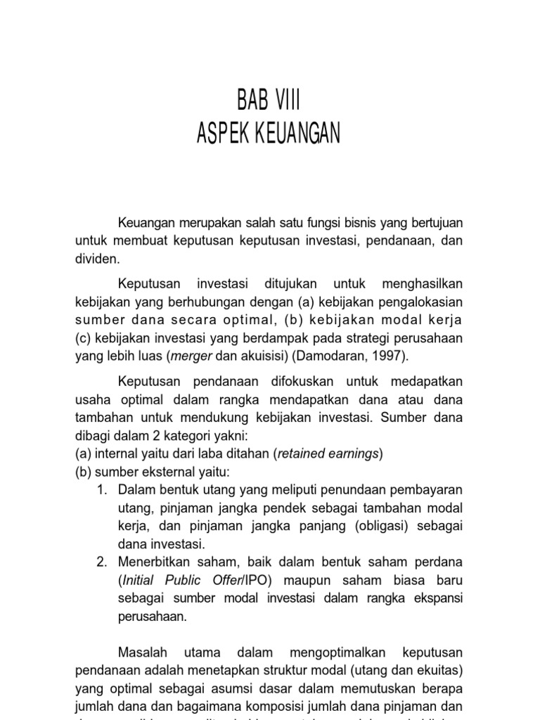 aspek keuangan